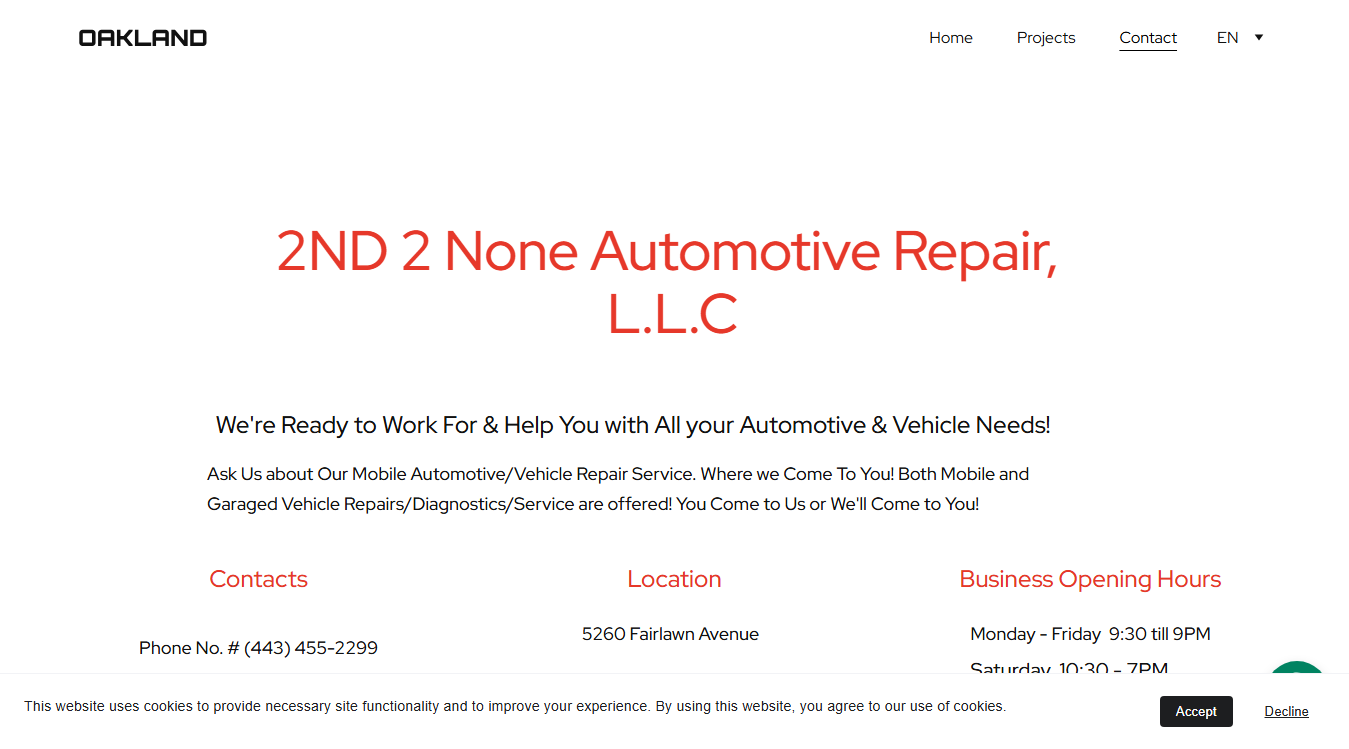 Screenshot of 2ND 2 None Mobile Automotive Repair