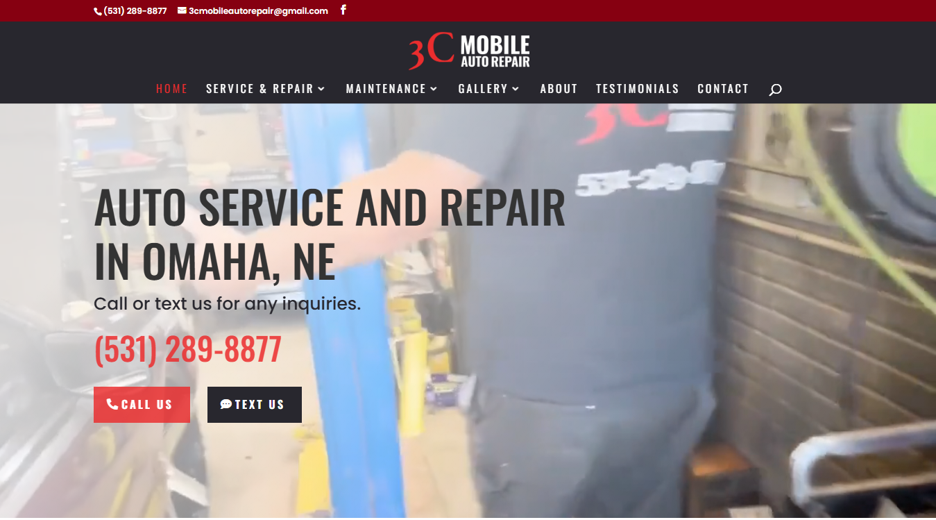 Website screenshot for 3C Mobile Automotive Repair
