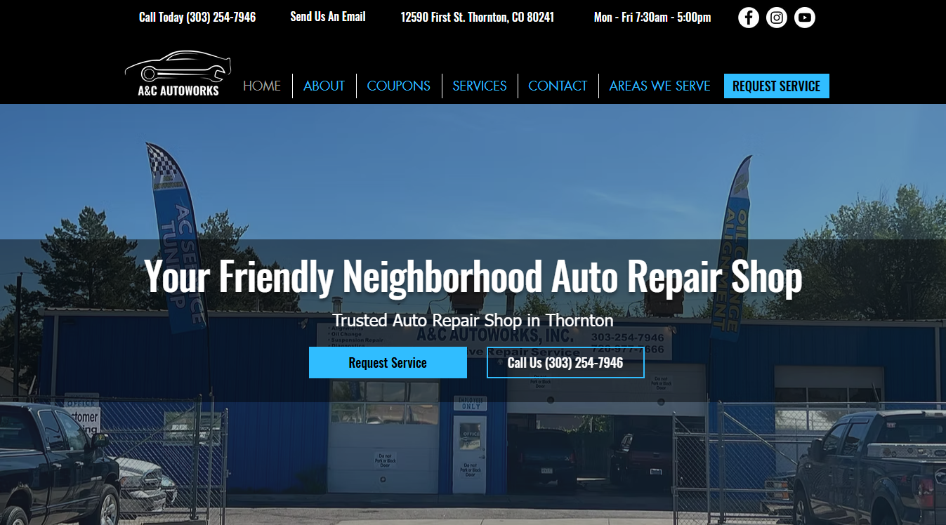 Website screenshot for A&C AUTOWORKS, INC