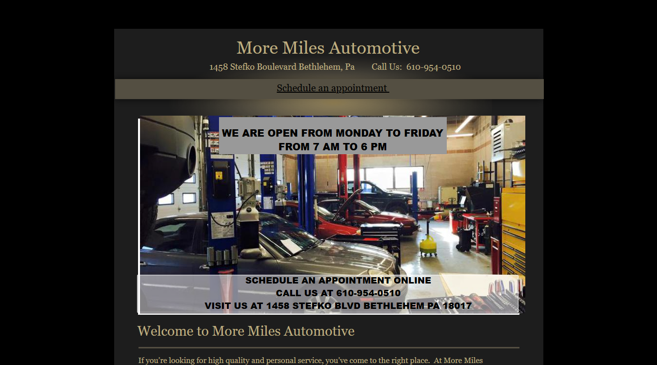Website screenshot for A&V Repair