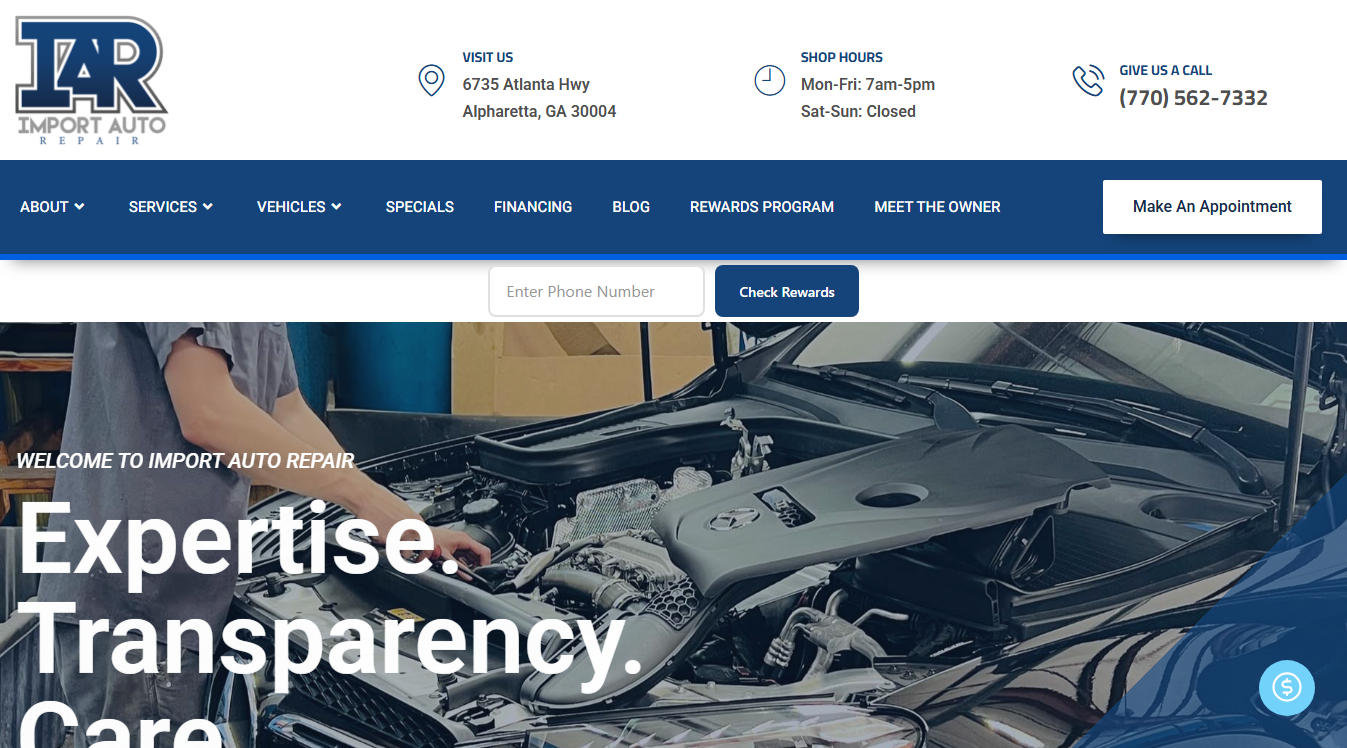 Website screenshot for A to Z Auto llc