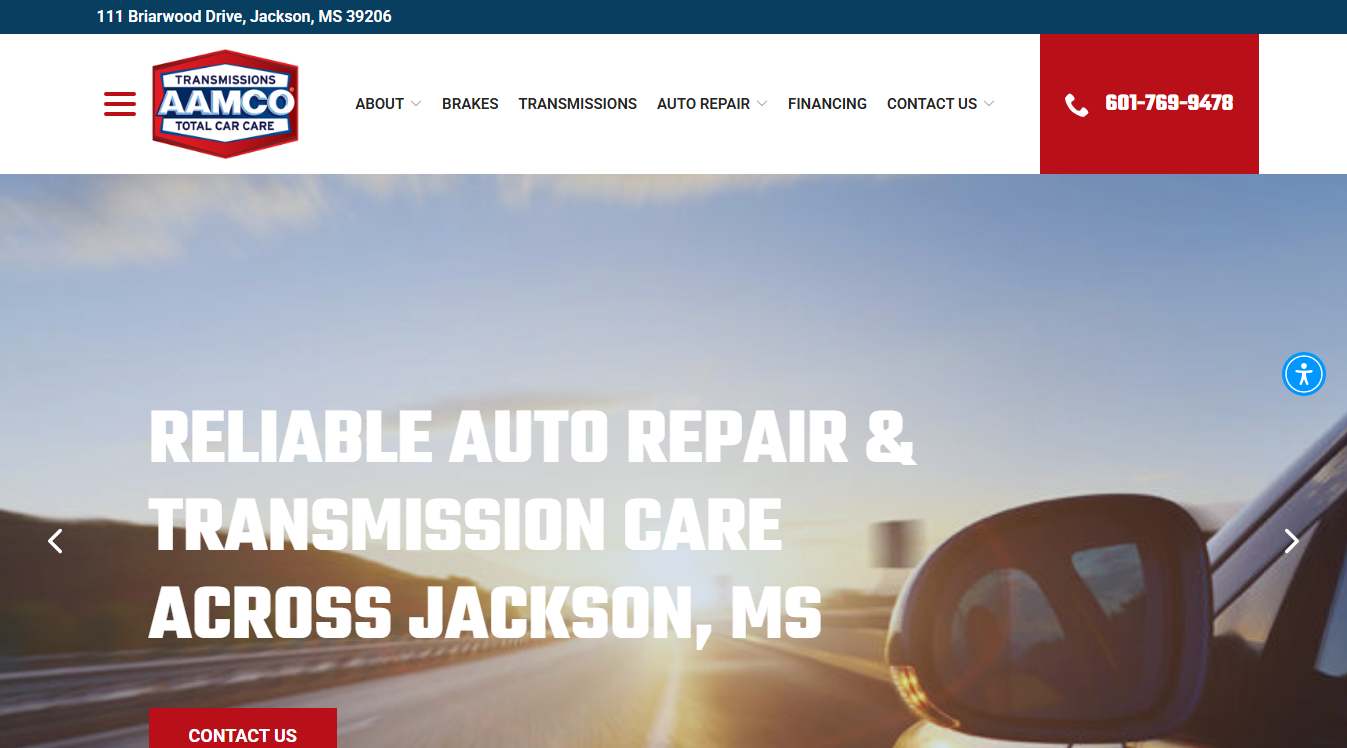 Website screenshot for AAMCO Transmissions & Total Car Care