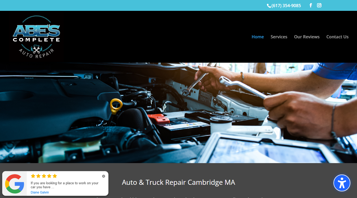 Screenshot of Abe's Complete Auto Service