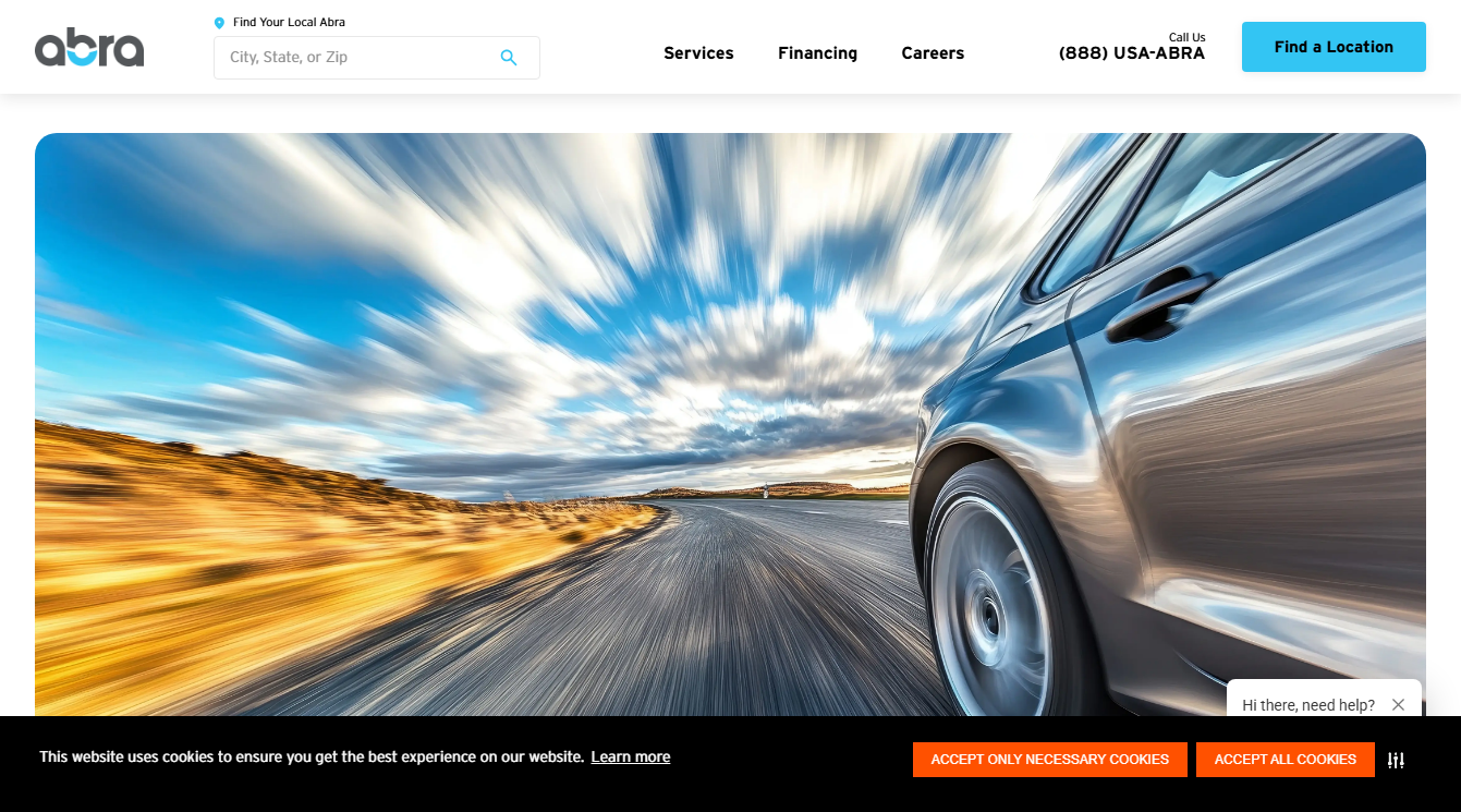 Screenshot of ABRA Auto Body Brookings