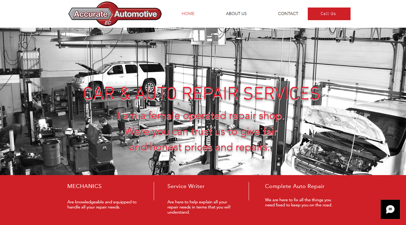 Website screenshot for Accurate Automotive EC