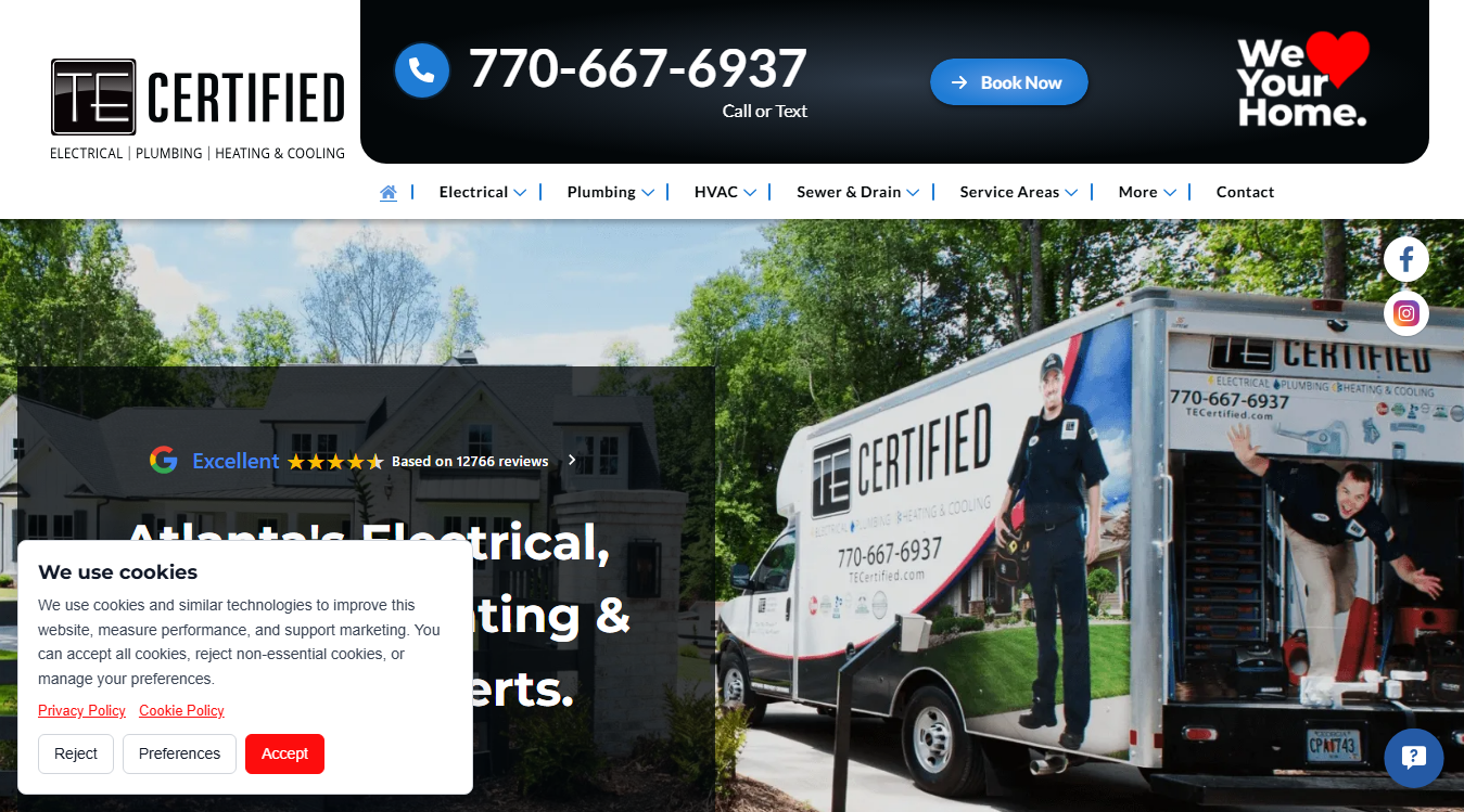Website screenshot for Ace’s Mobile Auto Repair