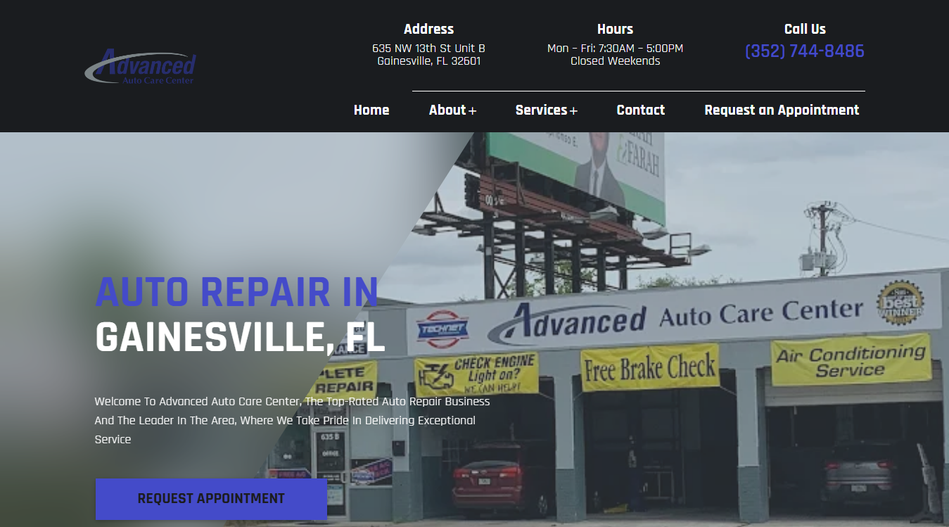 Screenshot of Advanced Auto Care Center