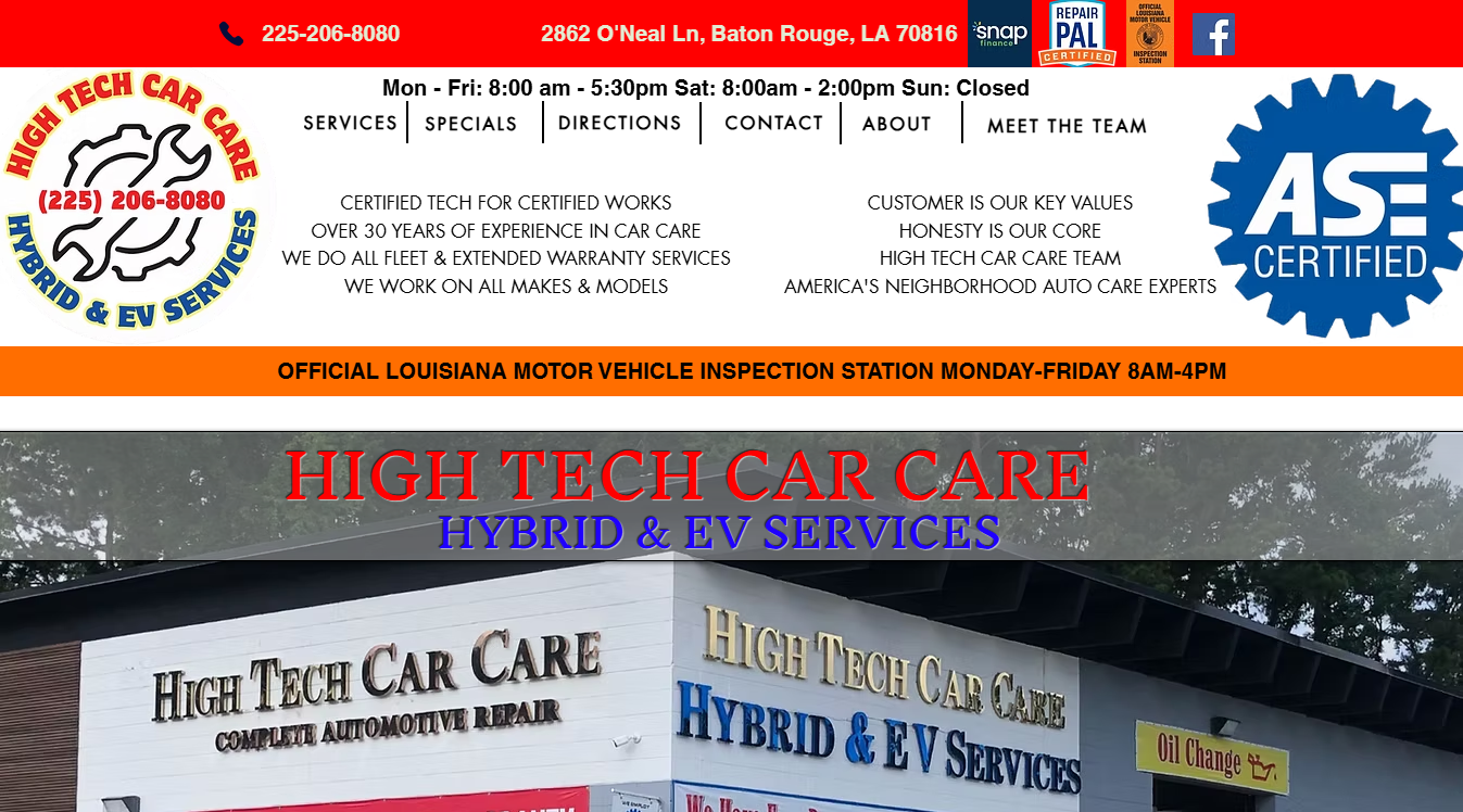 Website screenshot for Advanced Auto Repair