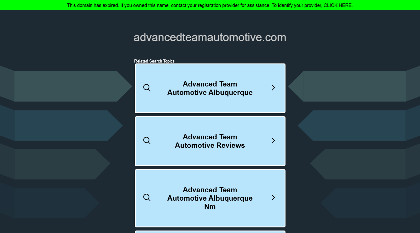 Website screenshot for Advanced Team Automotive