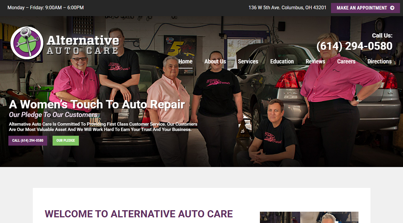 Screenshot of Alternative Auto Care