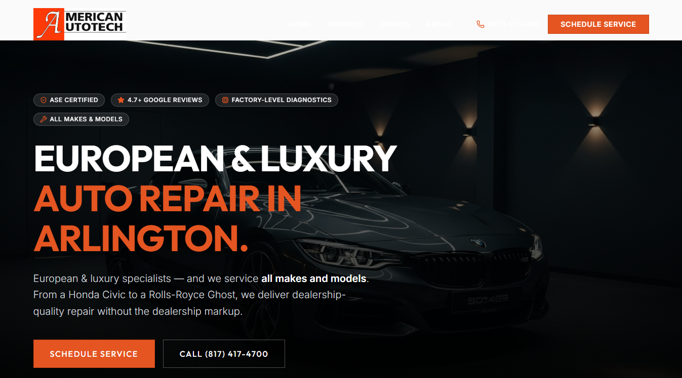 Website screenshot for American Autotech Inc