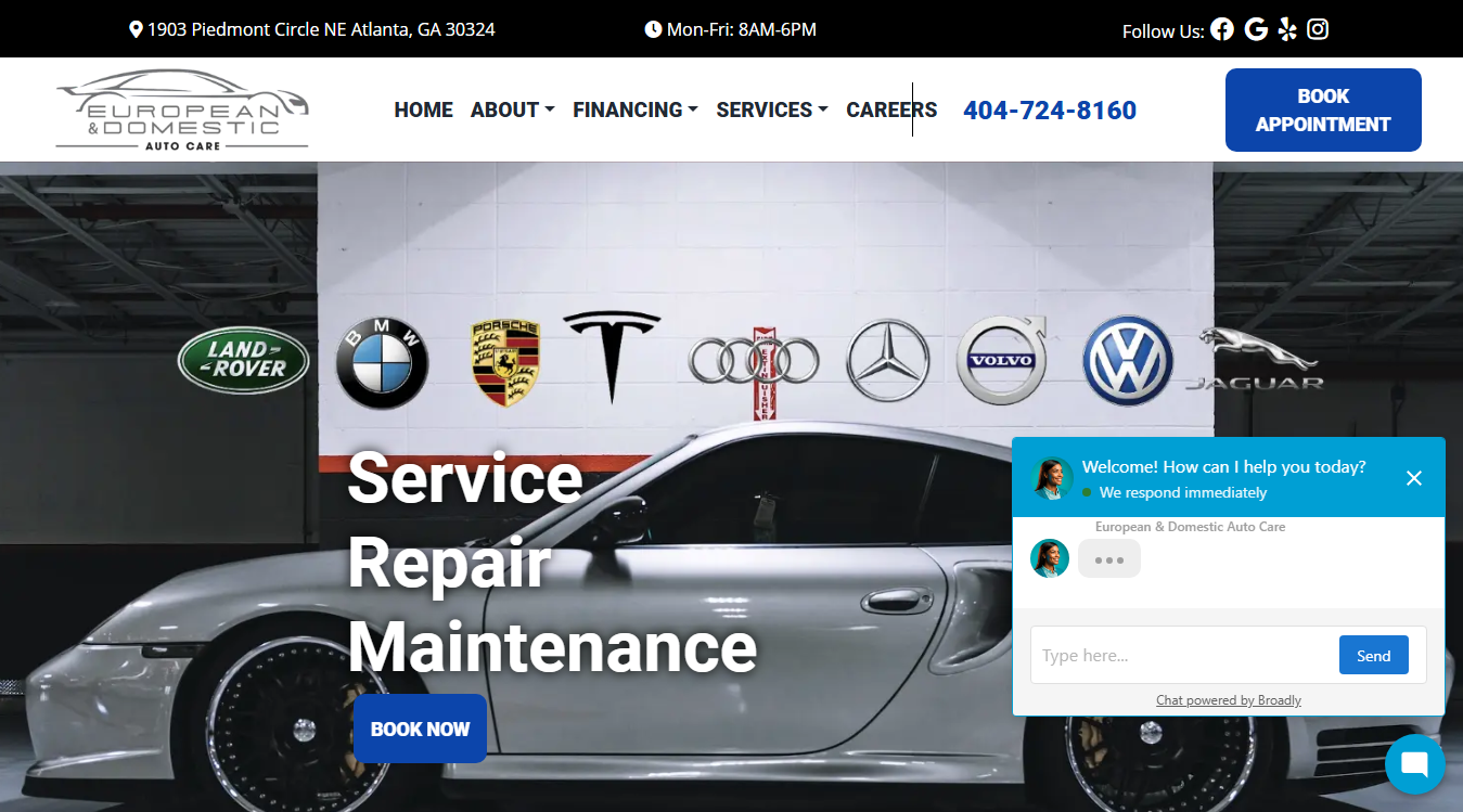 Website screenshot for Amps Auto Electric