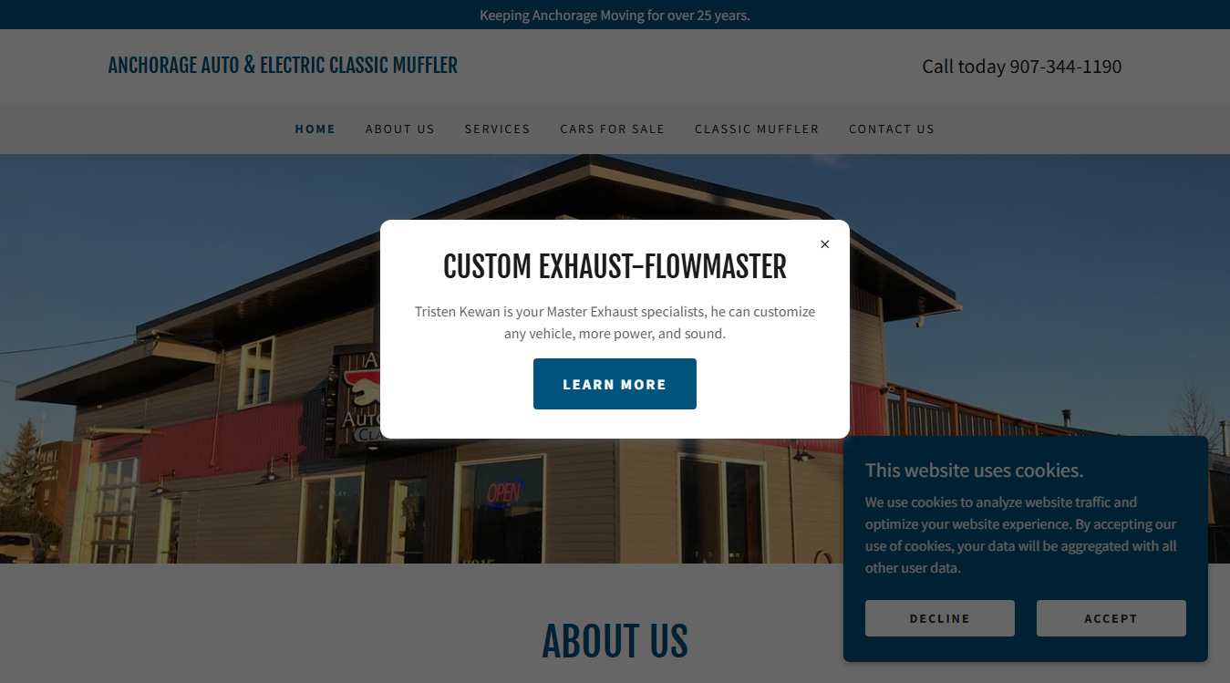 Screenshot of Anchorage Auto & Electric Classic Muffler
