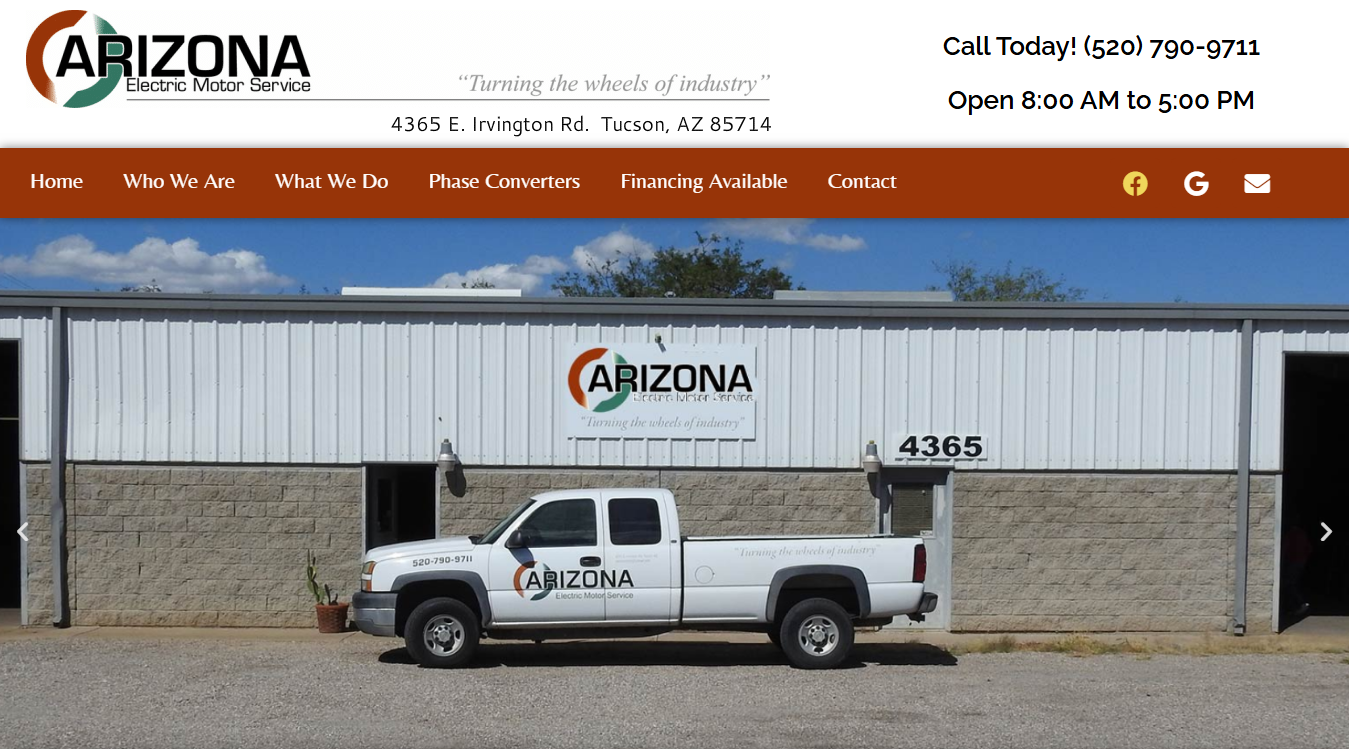 Screenshot of Arizona Electric Motor Service
