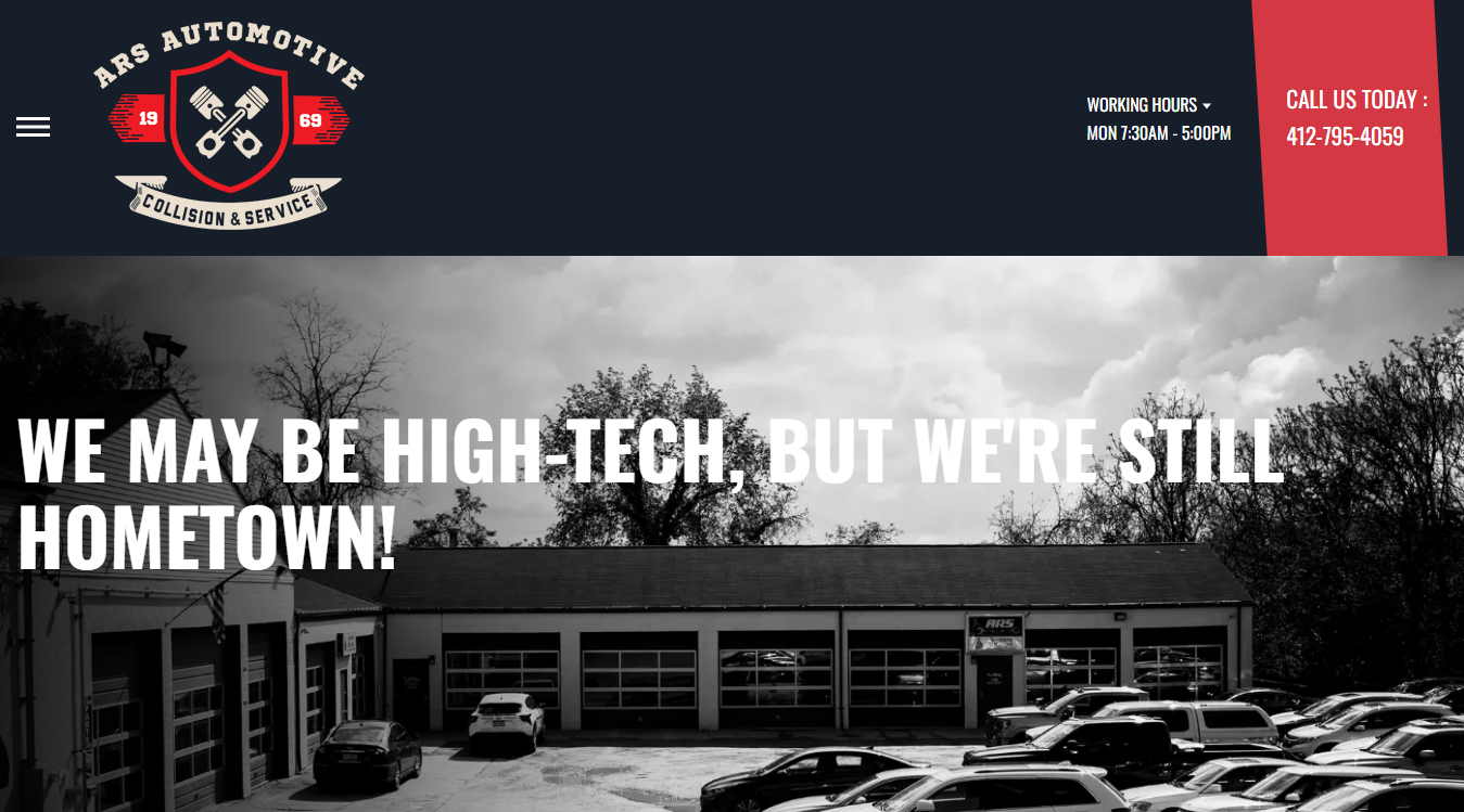 Website screenshot for ARS Automotive