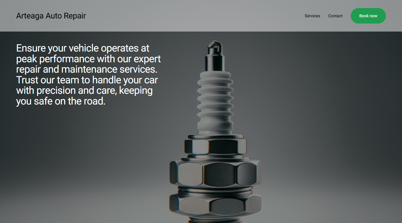 Website screenshot for Arteaga auto repair ( Servicio a domicilio)