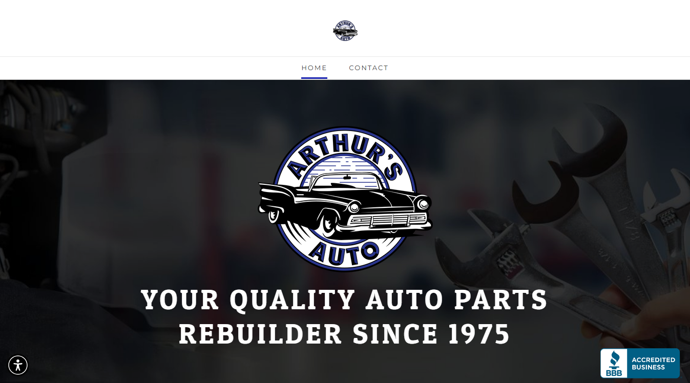 Website screenshot for Arthur's Auto