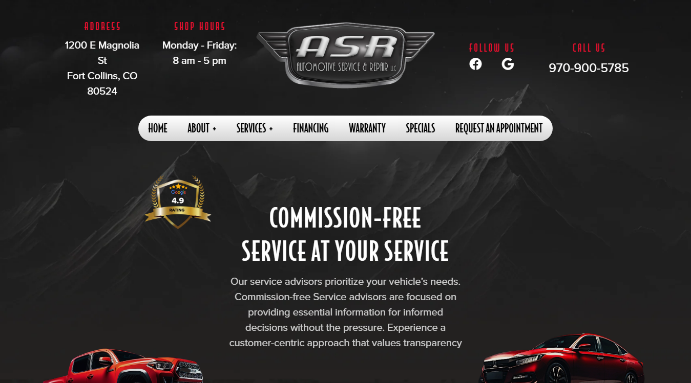 Screenshot of ASR Automotive Service & Repair