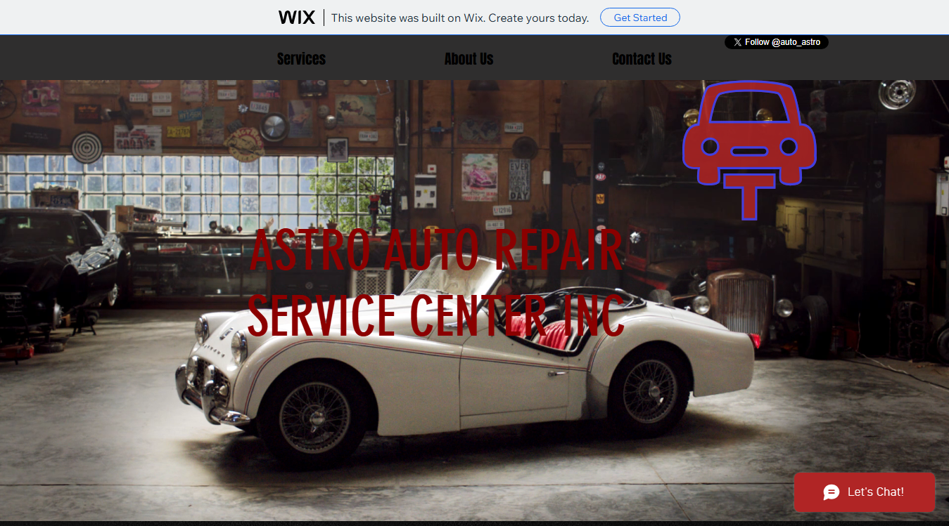 Website screenshot for Astro Auto Repair Service Center Inc