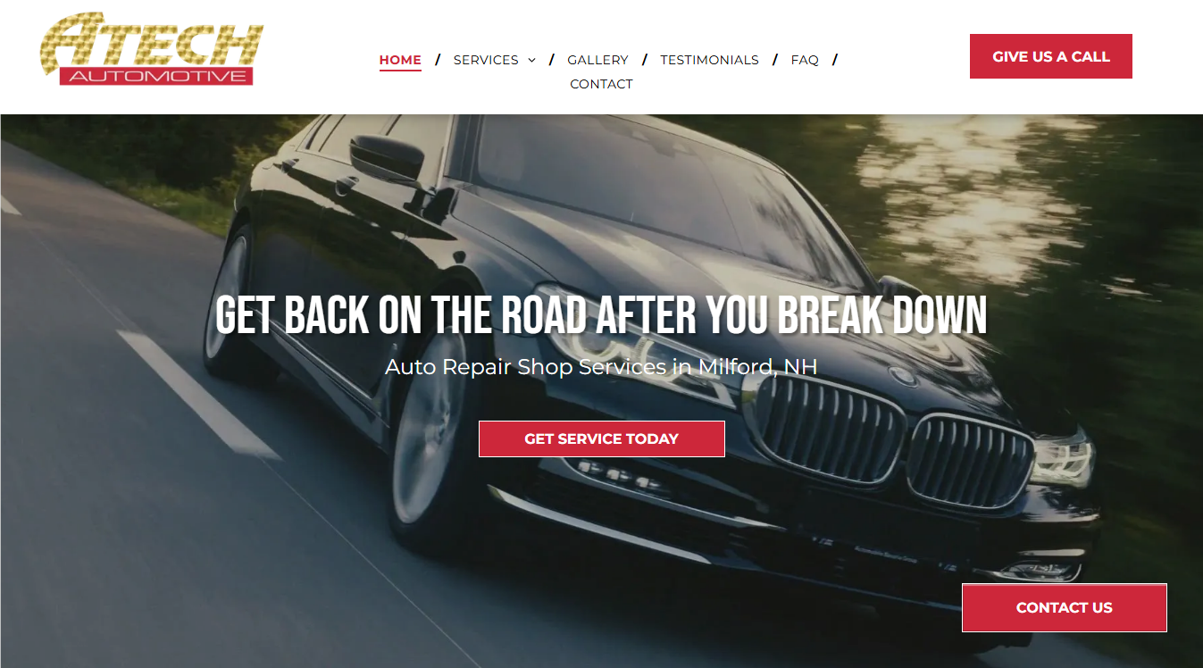 Website screenshot for Atech Automotive