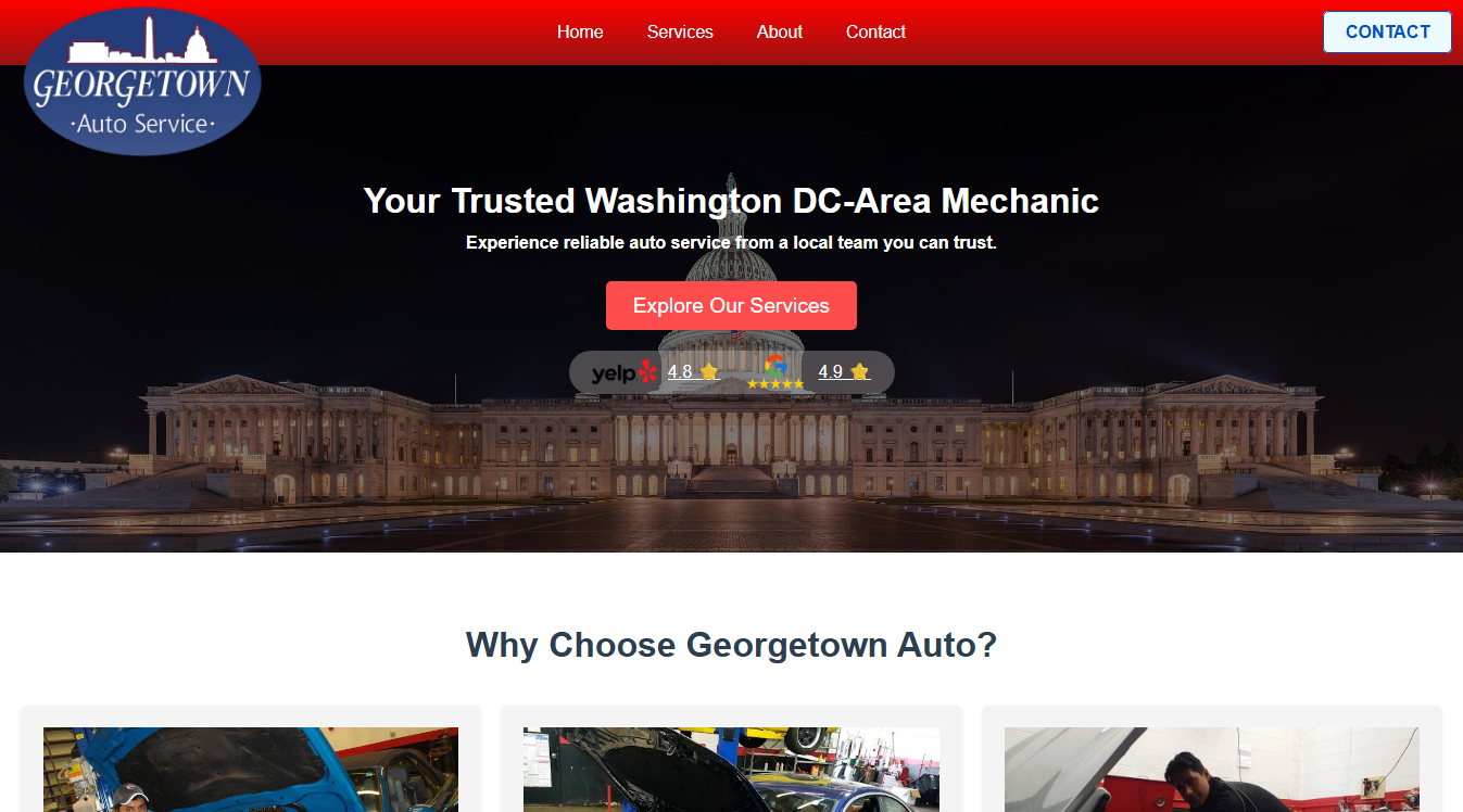 Website screenshot for Auto Aid, LLC. - Auto Repair & Muffler Shop