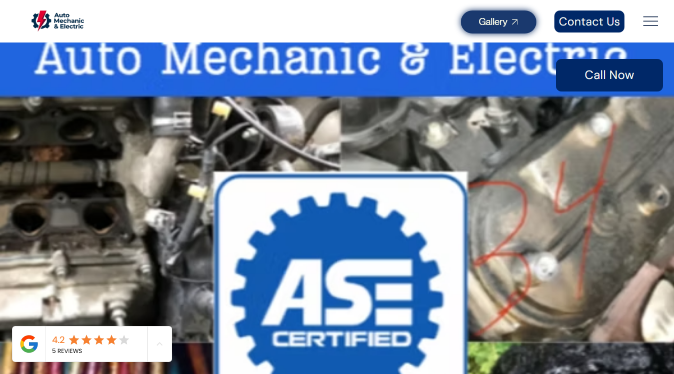 Website screenshot for Auto mechanic & Electric