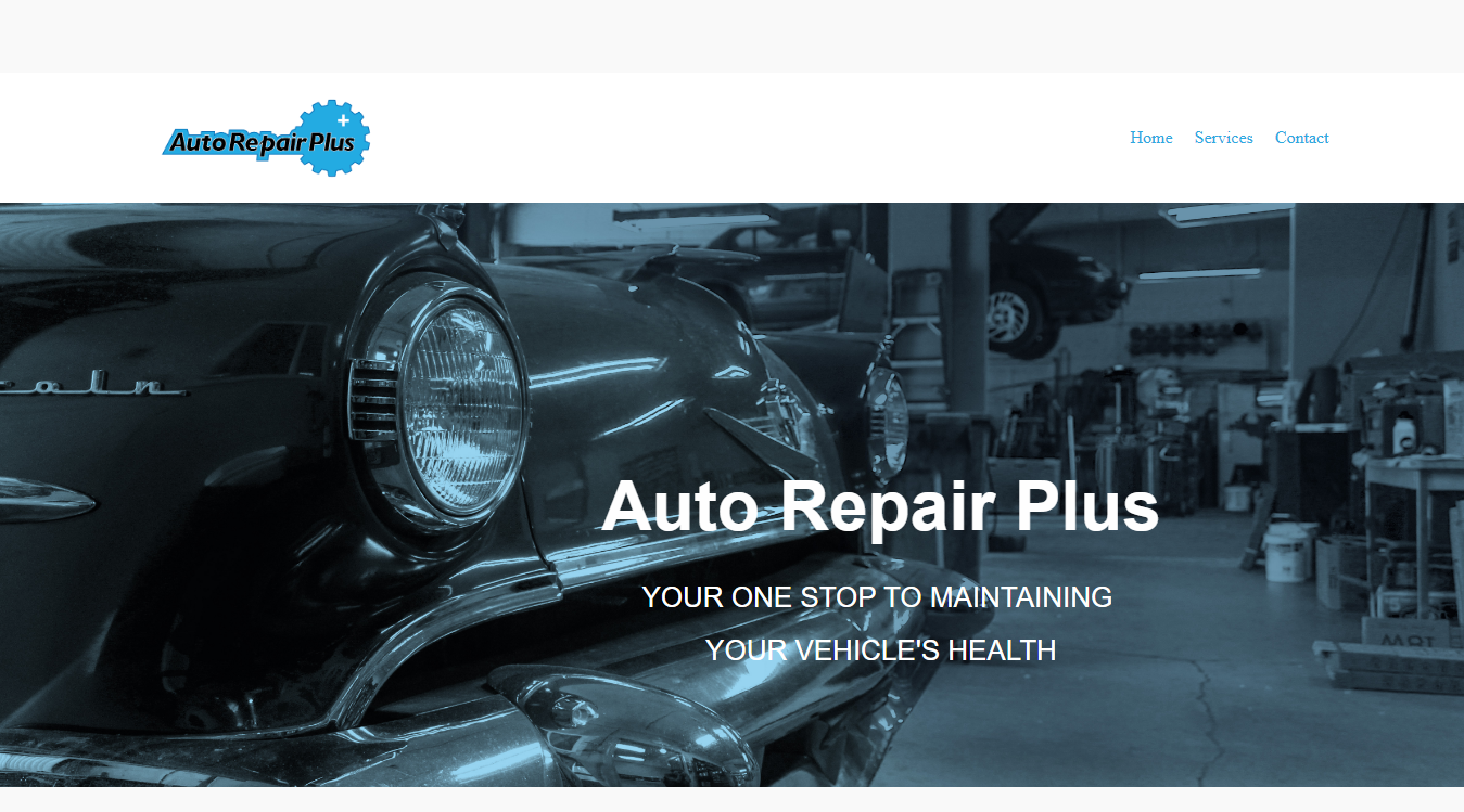 Website screenshot for Auto Repair Plus
