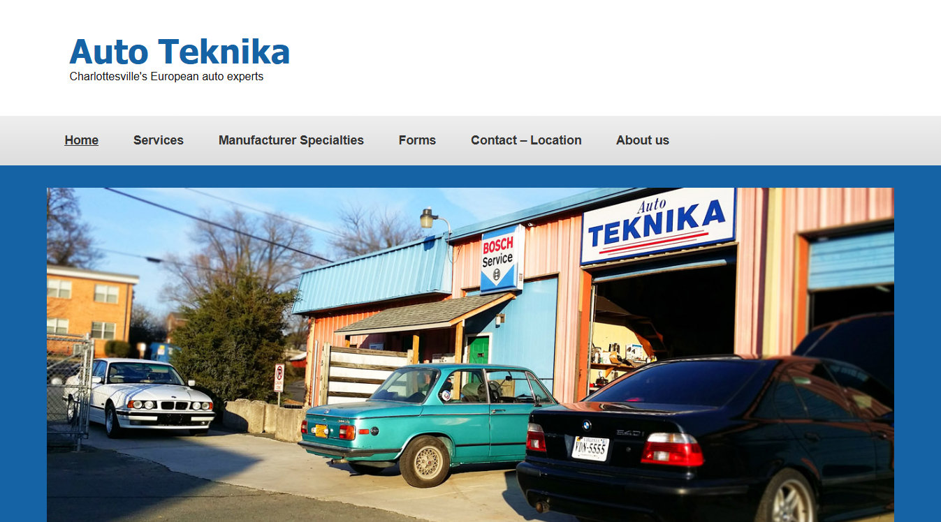 Website screenshot for Auto Teknika