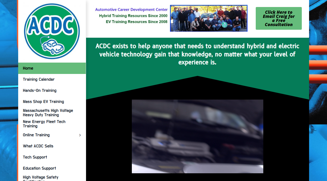 Website screenshot for Automotive Career Development Center Offices
