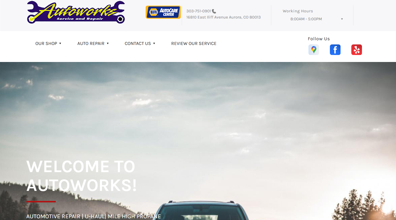 Website screenshot for Autoworks Service & Repair