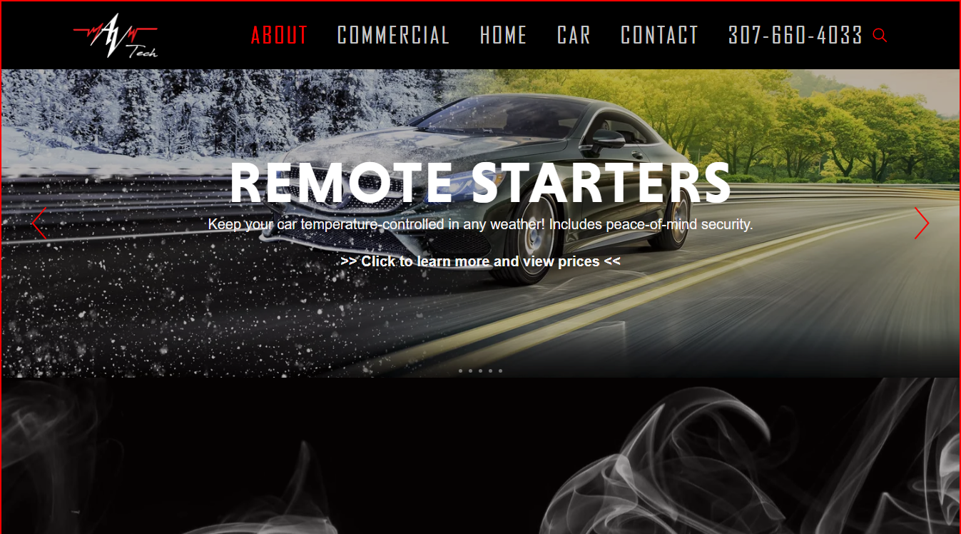 Website screenshot for AV Tech - Home & Car Audio & Video