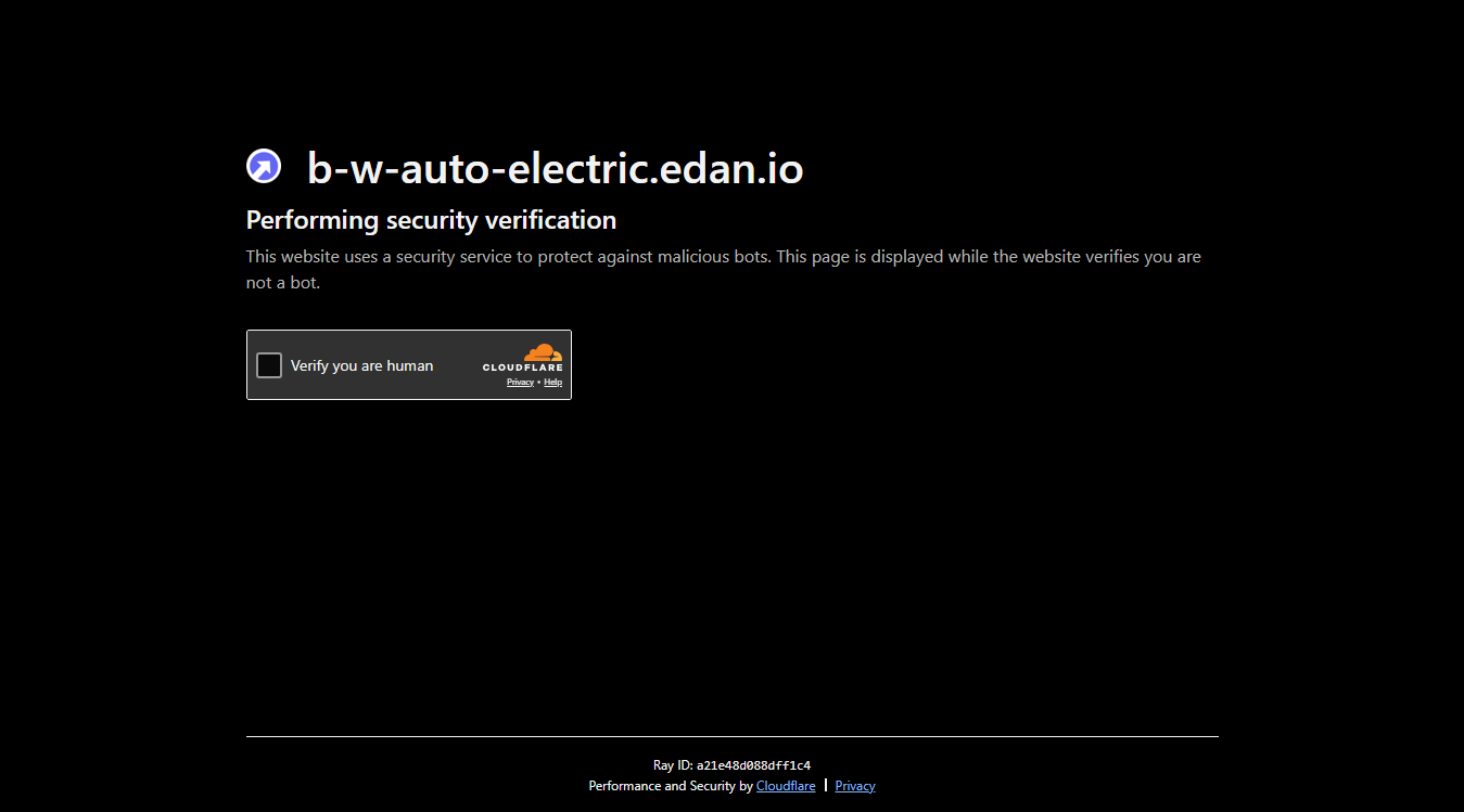 Website screenshot for B & W Auto Electric