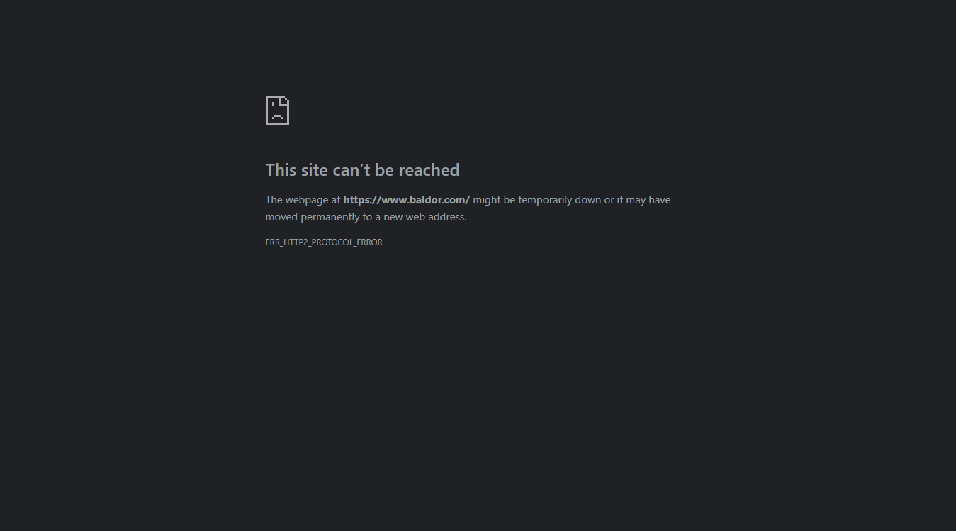 Website screenshot for Baldor Electric Co