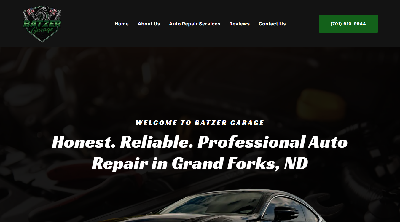Screenshot of Batzer Garage
