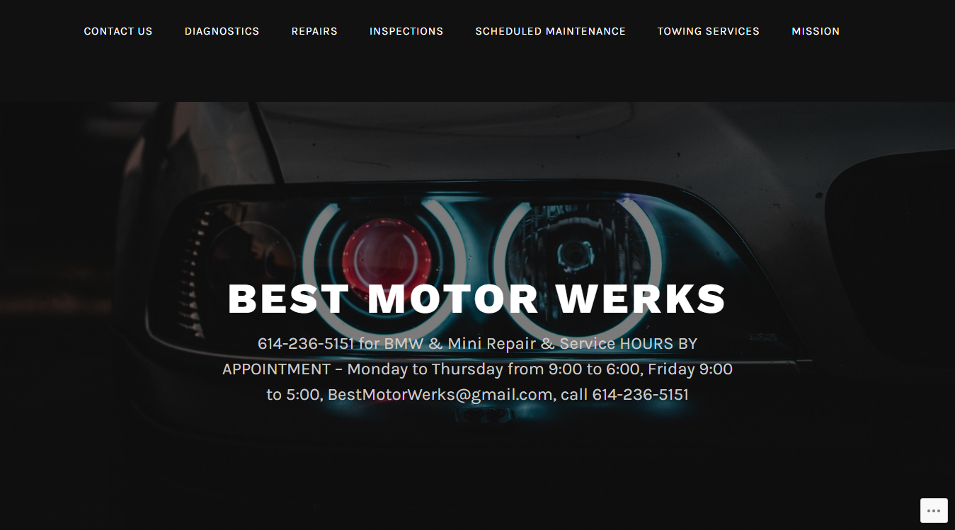 Website screenshot for Best Motor Werks