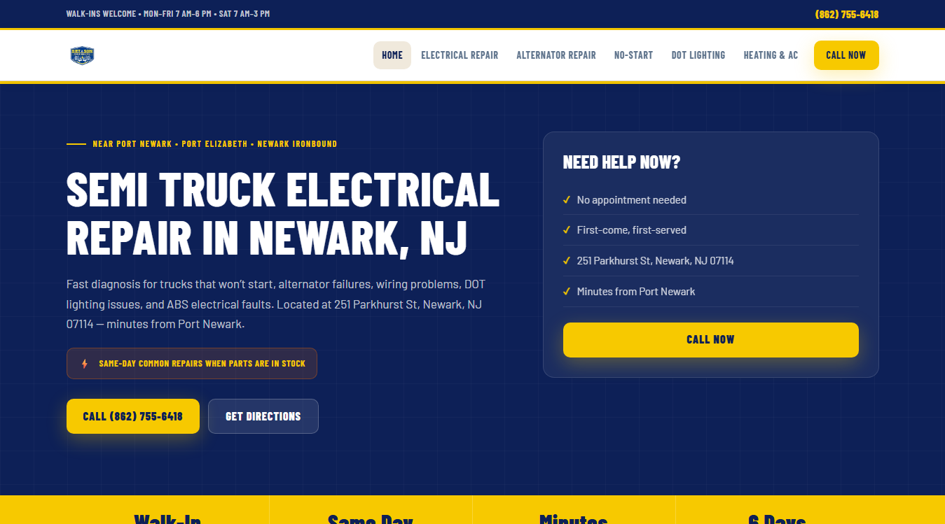 Screenshot of Biet & Son Truck Electric LLC