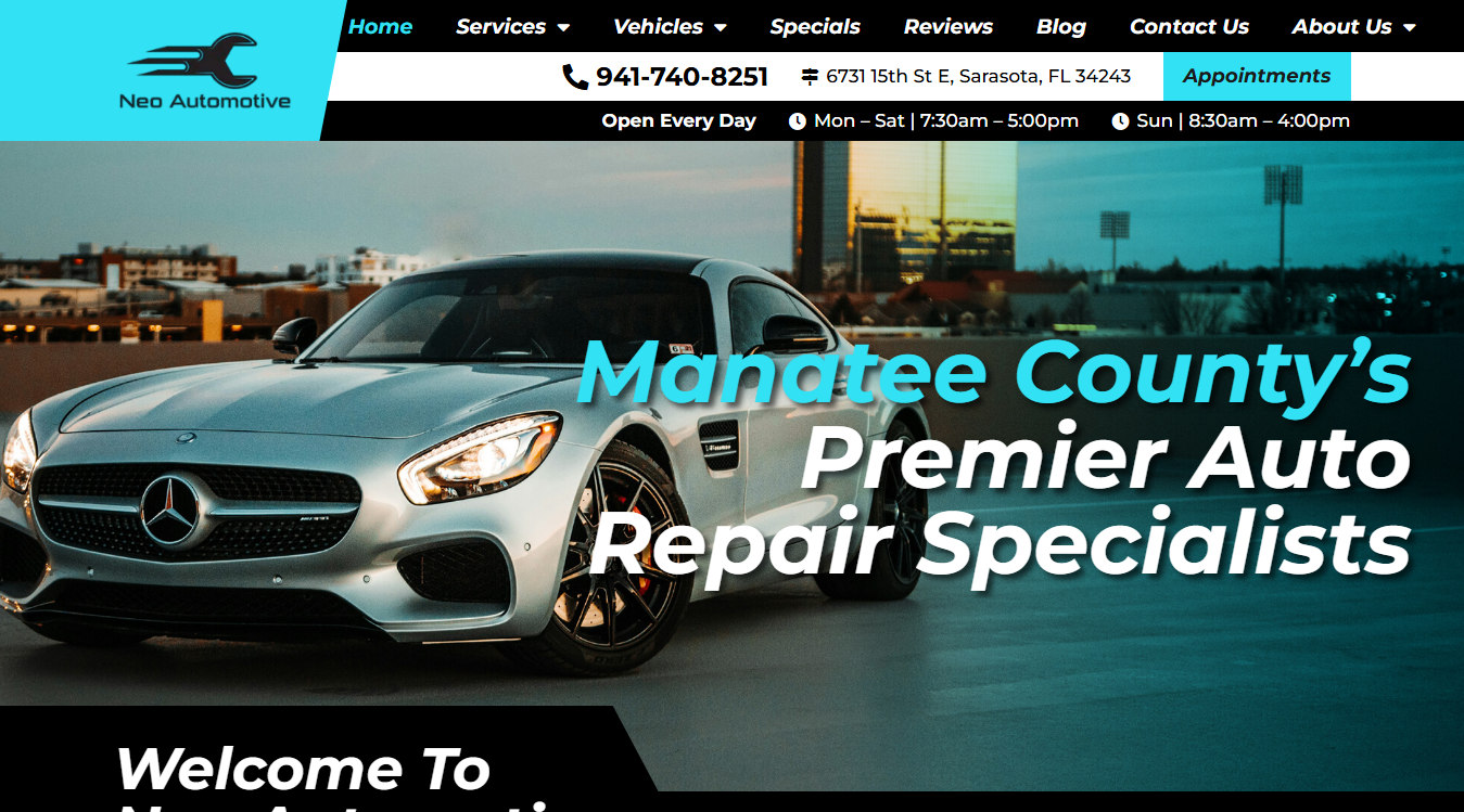 Website screenshot for Boise Emergency Vehicle Repair