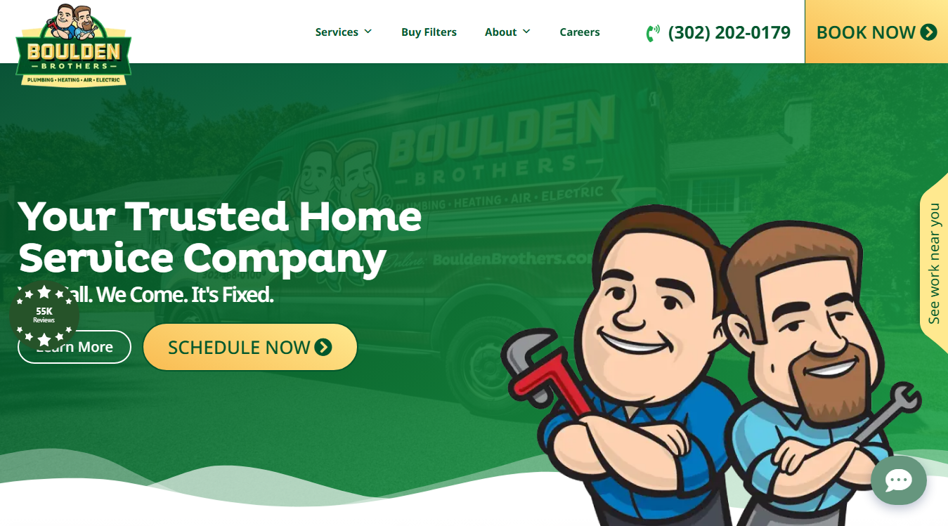 Website screenshot for Boulden Brothers