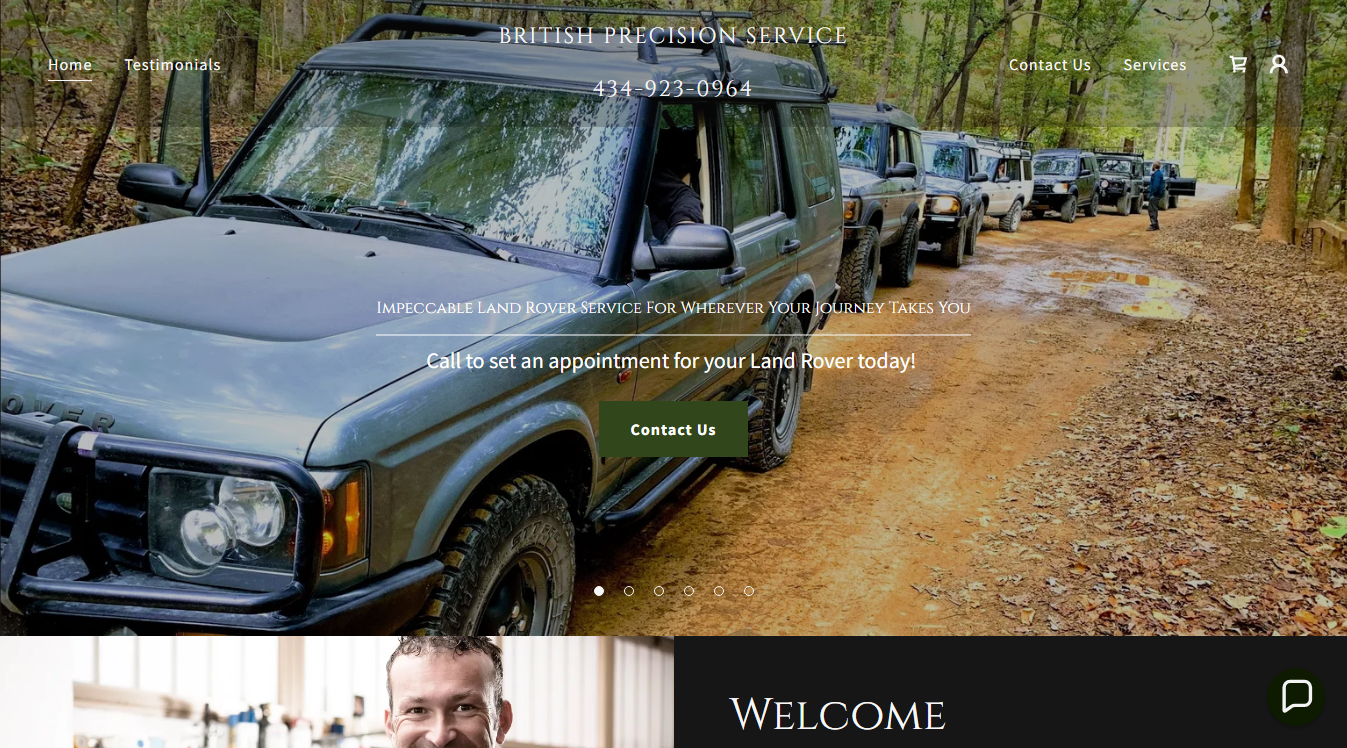 Website screenshot for British Precision Service