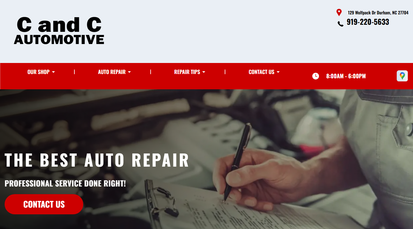Website screenshot for C and C