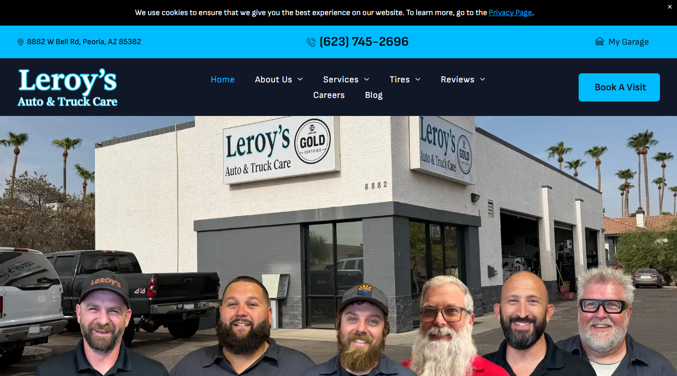 Website screenshot for Caines Mobile Auto Repair