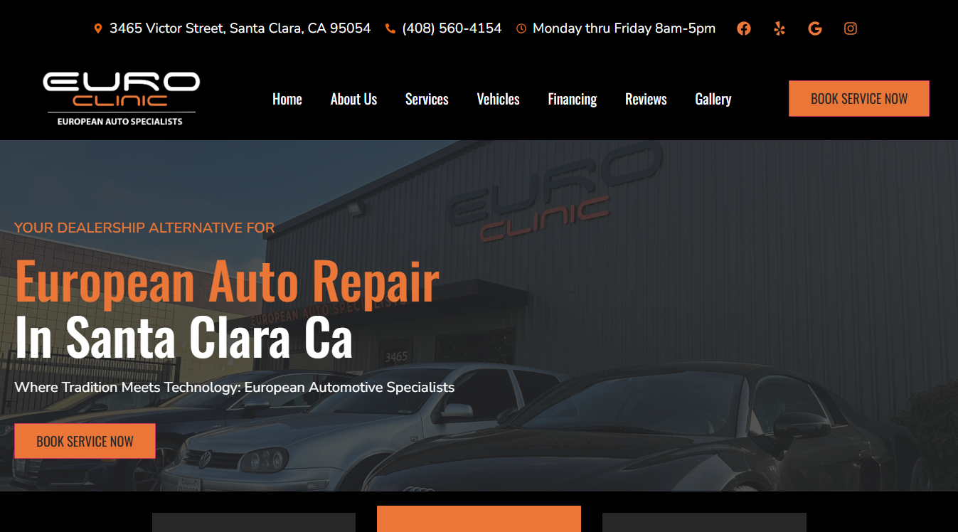 Website screenshot for Car Clinic