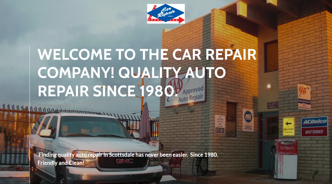 Website screenshot for Car Repair Company