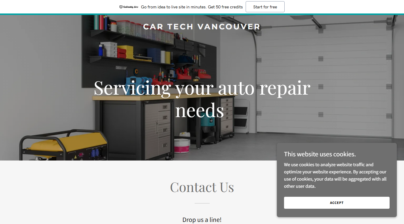 Website screenshot for Car Tech auto care