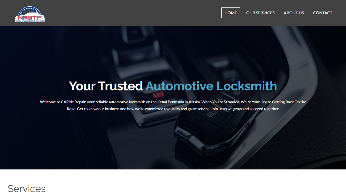 Website screenshot for CARide Repair