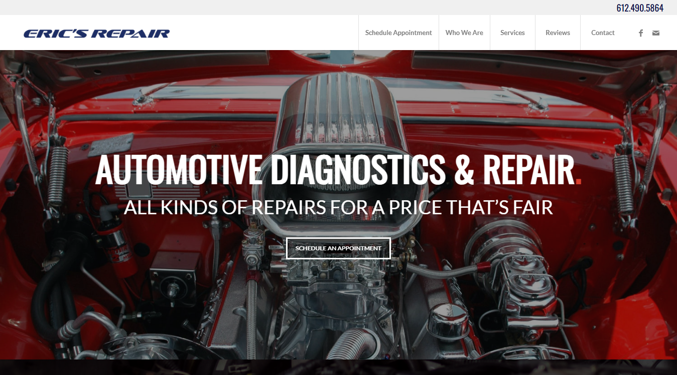 Website screenshot for Carlos Auto Electric
