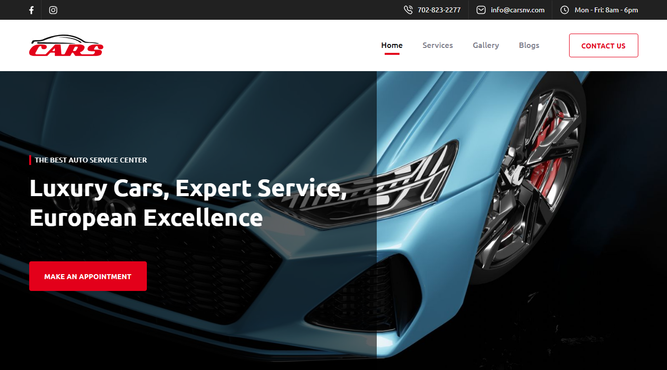 Website screenshot for CARSNV