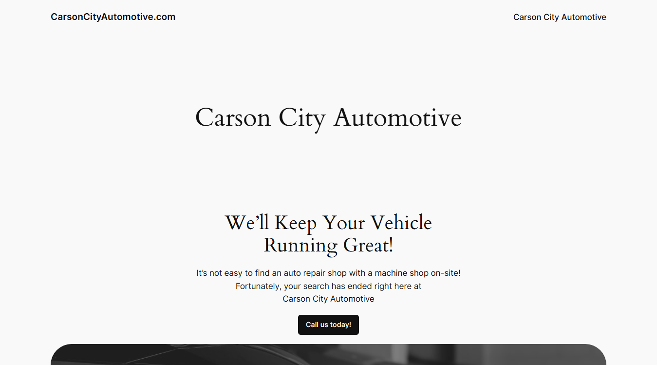 Screenshot of Carson City Automotive