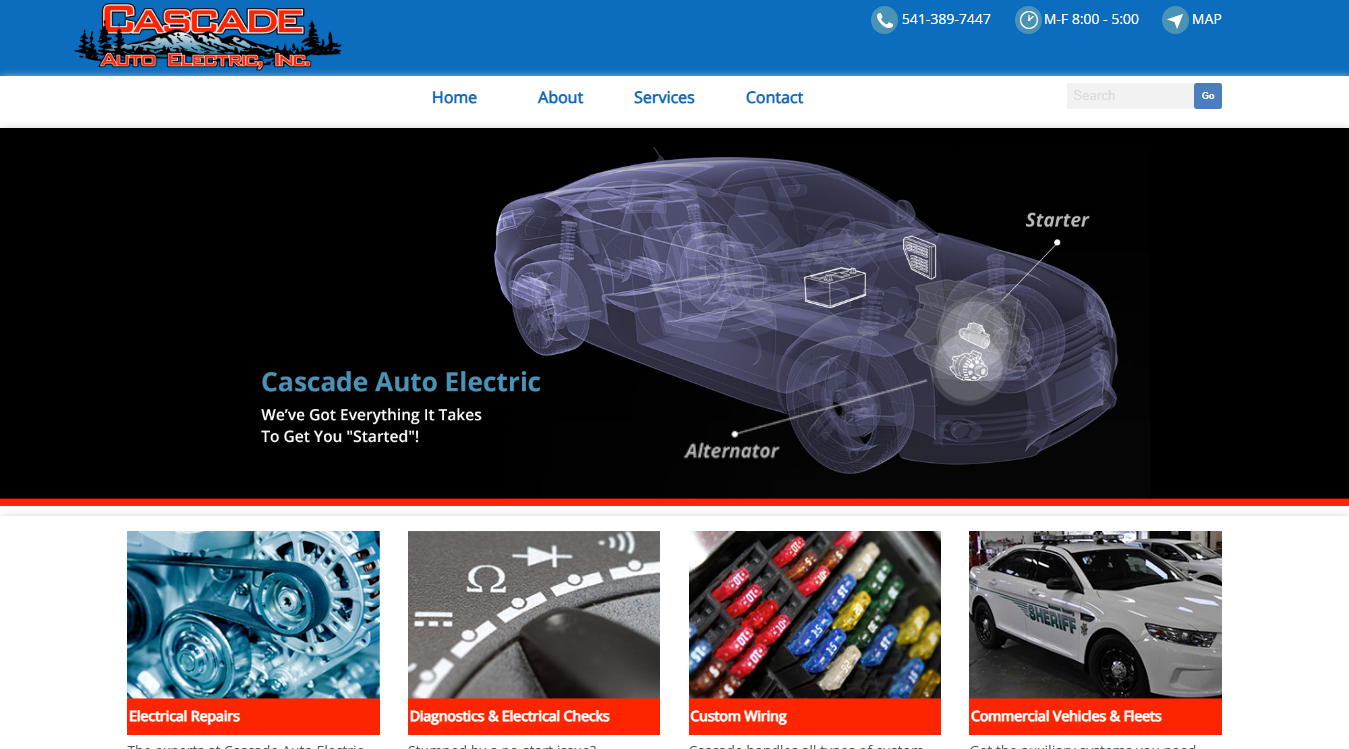 Screenshot of Cascade Auto Electric, Inc.