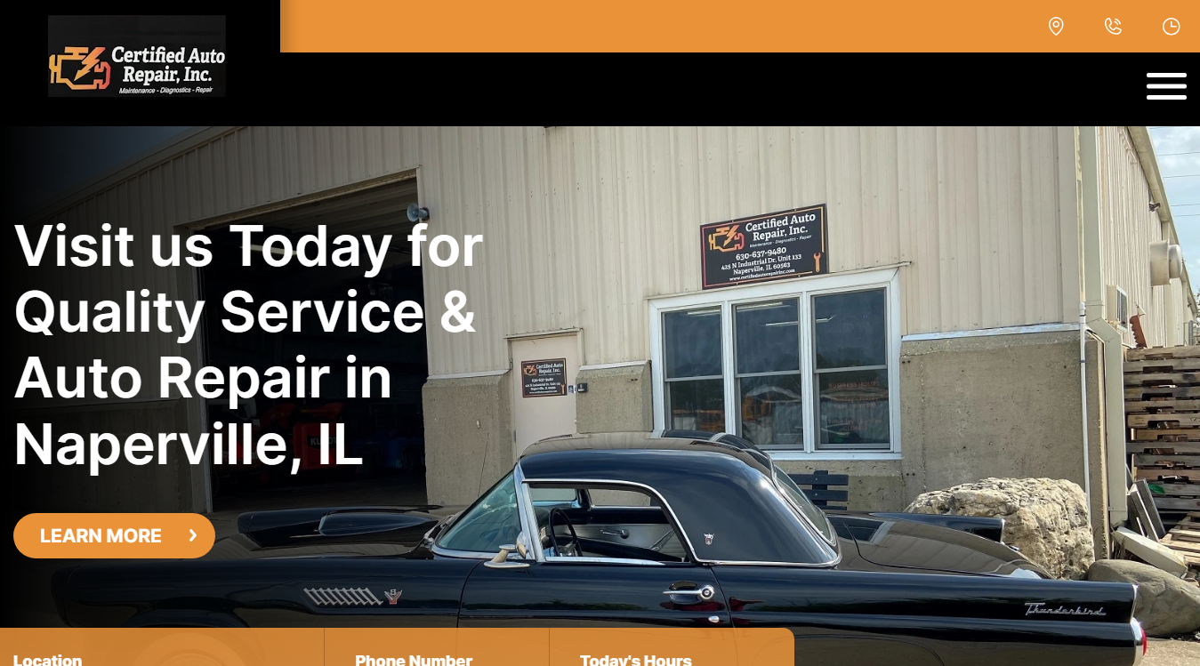 Website screenshot for Certified Auto Repair Inc